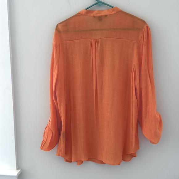 Zac & Rachel Vibrant Orange Blouse Size XL - Picture 6 of 6